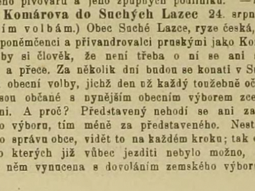 Očekáváni obecních voleb v S. Lazcích - 1904