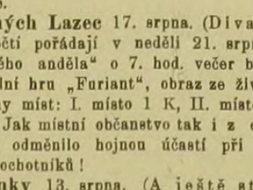 Ochotníci sucholazečti pořádají divadelní hru - Furiant